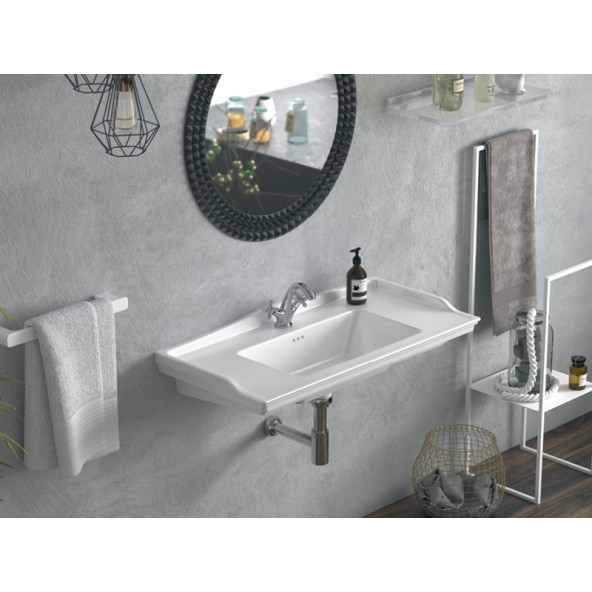 Cerastyle Turkuaz Kapadokya Etajerli Lavabo 80x48 Cm - 2