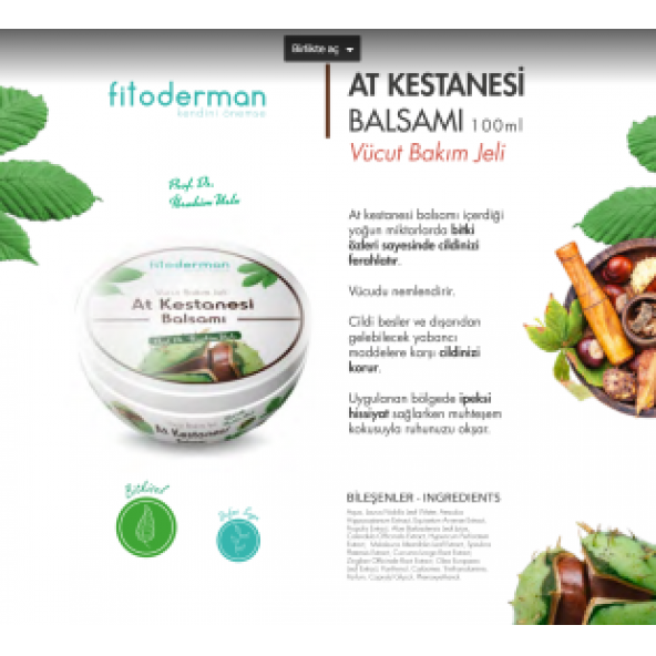 Fitoderman Cilt Bariyer Güçlendirici & Ekstra Nem İçerikli & Besleyici Bitkisel At Kestanesi Balsamı 100 mL