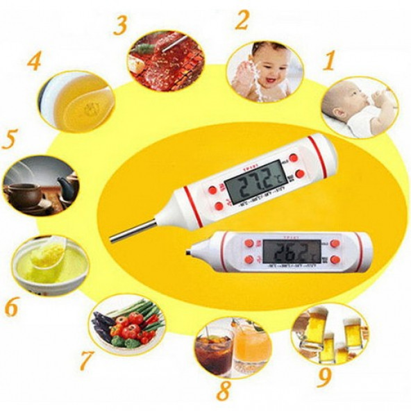 Saplama Tipi Dijital Termometre Beyaz Renk A02 - 4