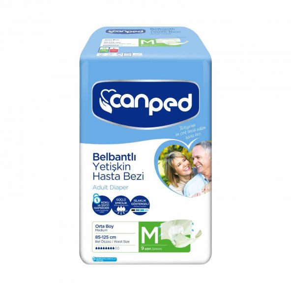 Canped Belbantlı Yetişkin Hasta Bezi Orta M Boy 9 Adet