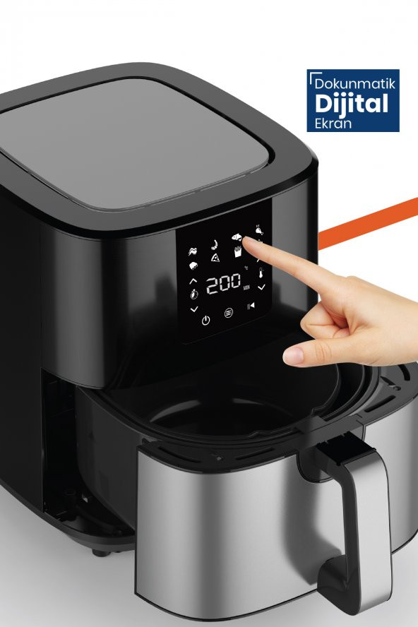 Goldmaster Crispy 7 Litre Geniş Hazneli XXL Dokunmatik 8 Ön Ayarlı Airfryer Sıcak Hava Fritözü GM7459 - 6