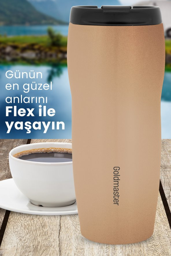 Goldmaster Flex Gold 4 Saat Sıcak Tutma 6 Saat Soğuk Tutma Özellikli Sızdırmaz Kapaklı Paslanmaz Çelik Termos - Resim 5