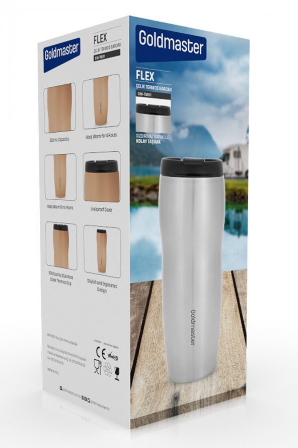 Goldmaster Flex Gold 4 Saat Sıcak Tutma 6 Saat Soğuk Tutma Özellikli Sızdırmaz Kapaklı Paslanmaz Çelik Termos - Resim 6