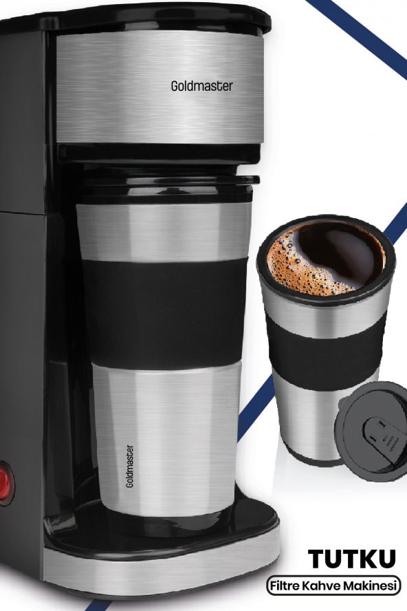 Goldmaster Tutku Seyahat Termos Bardaklı  BPA İçermeyen  Kişisel Filtre Kahve Makinesi GM7351