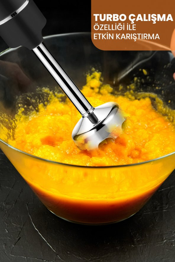 Goldmaster Onemix Siyah 1000 Watt Hız Ayarlı 4 Bıçaklı Paslanmaz Çelik El Blender - 4