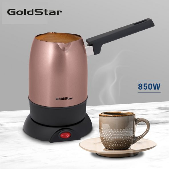 GoldStar Paslanmaz Çelik Elektrikli Cezve Gül Kurusu