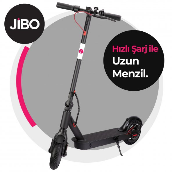 Jibo Jibo Siyah Katlanabilir Farlı Elektrikli Scooter