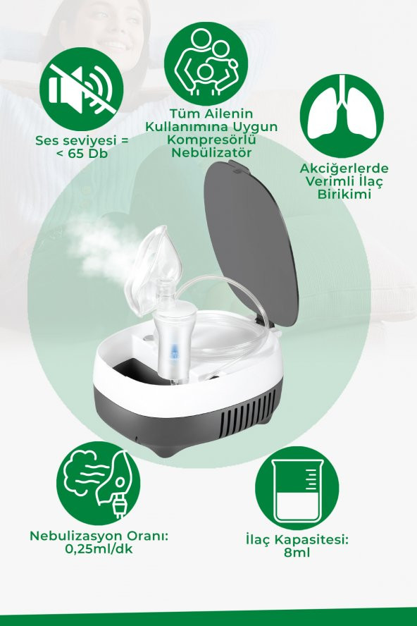 Medisana Kompresörlü Nebulizatör Kapaklı Buhar Makinesi 54521 - 2