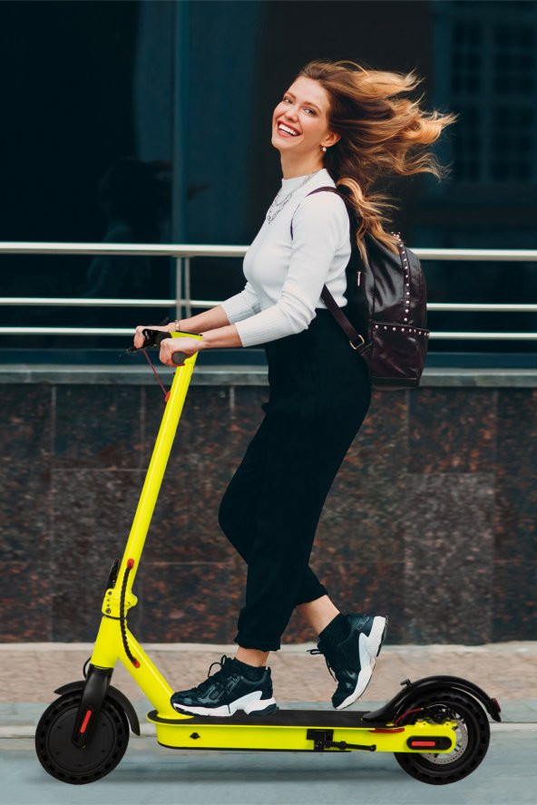 Mobil Urban Taxi Led Ekranlı Katlanabilir Elektrikli Scooter Sarı - 7