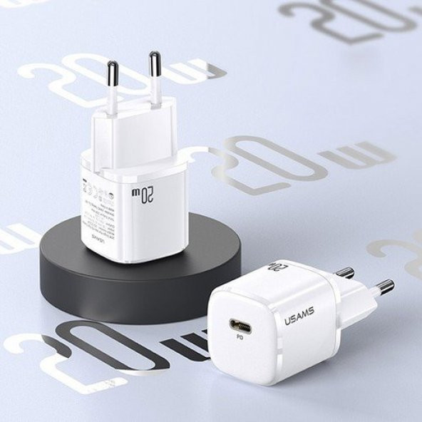 Usams T36 20W Mini Pd Hızlı Şarj Aleti 20W Usb-C Güç Adaptörü