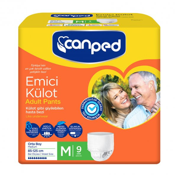 Canped Hasta Bezi Emici Külot M Beden Orta 9X2 18 Adet