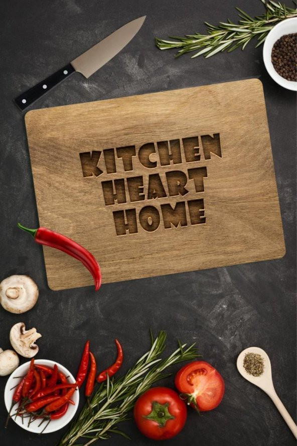 20x30 cm Kıtchen Heart Home Cam Kesme Tablası/Tahtası