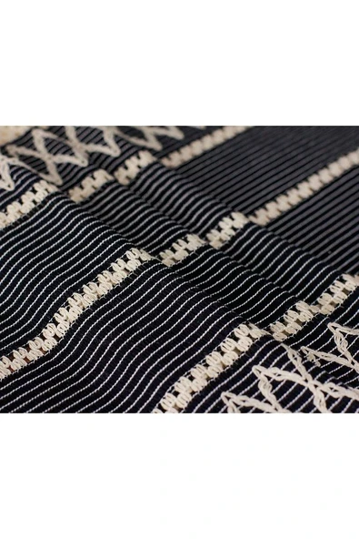 Örme Lacivert Runner , Püsküllü Organik Pamuk Dantel Örme Runner 35x155 Cm Regina Runner Örtüsü - 6