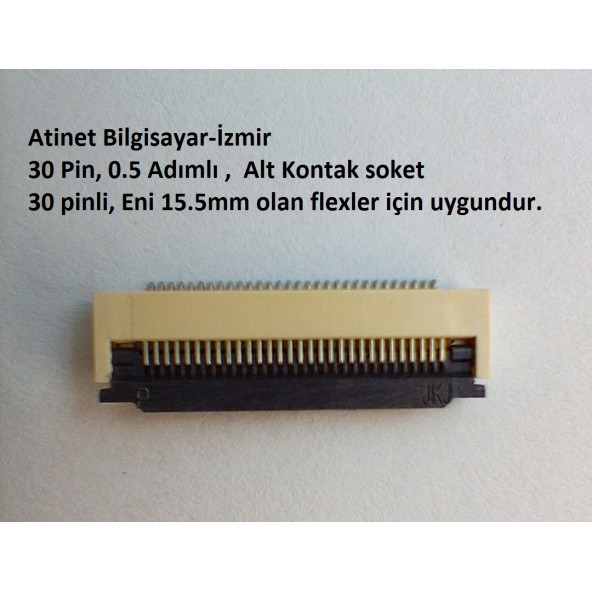 30 Pin 0.5 Adımlı Flex Soketi Flex Ffc Konnektörü 30-0.5-Alt ürün görseli 1