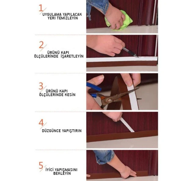 Contacall 5 Metre Şeffaf Rüzgar Geçirmez Silikon Sızdırmazlık Şeridi Kapı Sızdırmazlık Şeridi Cam Kapı Pencere - 4