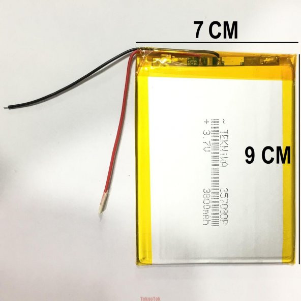 3800 mAh (2 Kablolu) Tablet Bataryası  9 x 7 Cm - 1