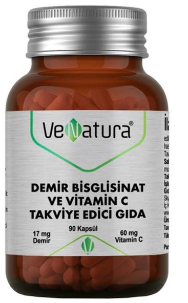 Venatura Demir Bisglisinat Ve Vitamin C 90 Kapsül