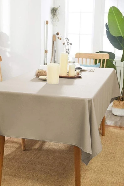 Linen Keten Kumaş Basic Tek Masa Örtüsü Düz Model 140x220 cm - 5