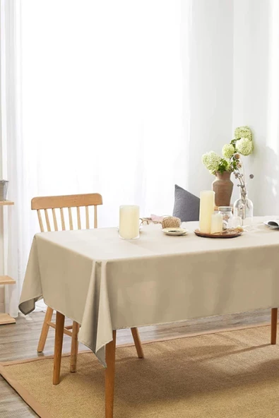 Linen Keten Kumaş Basic Tek Masa Örtüsü Düz Model 140x220 cm - 6