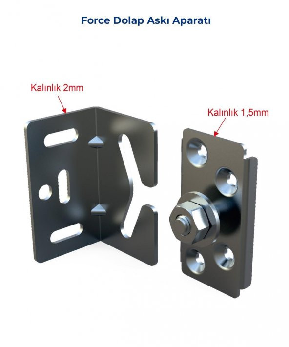 Mesan Banyo Dolabı Askı Elemanı 1.5mm Force - Resim 2