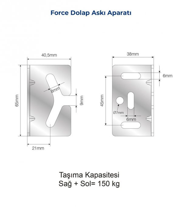 Mesan Banyo Dolabı Askı Elemanı 1.5mm Force - Resim 4