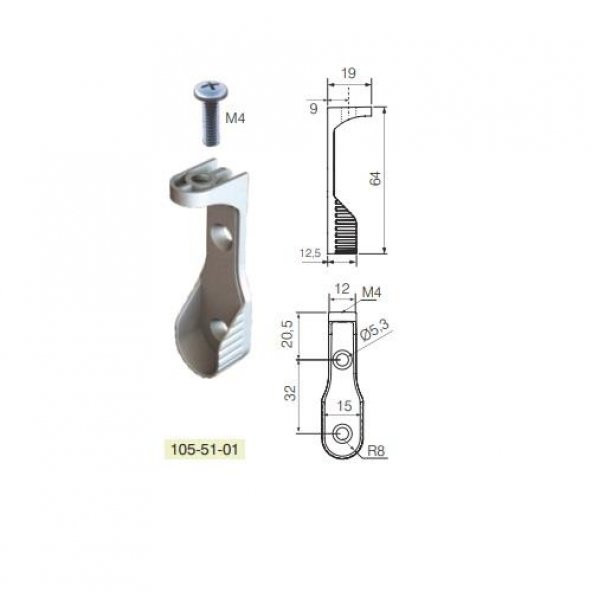 Mesan Oval Boru Askı Flanşı Üstten Çizgili - 2