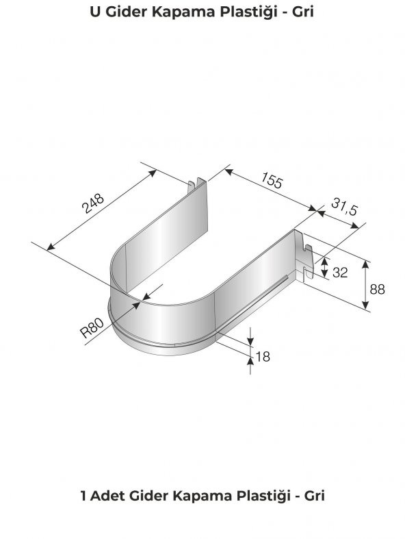 Mesan Gider Kapama Plastik Gri (0098) - 4
