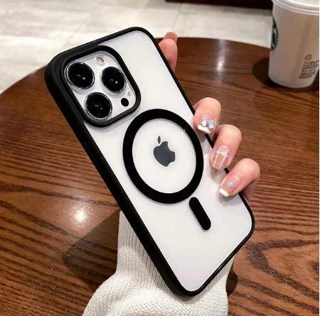 İphone 13 Magsafe Uyumlu Magsafe Uyumlu Mat Çerçeveli Telefon Kılıfı - 8