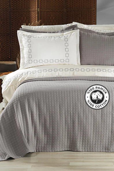 %100 Pamuk Danilo Nevresimli Pike Seti Çeyiz Seti (9 Parça) - 8