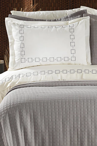 %100 Pamuk Danilo Nevresimli Pike Seti Çeyiz Seti (9 Parça) - 9