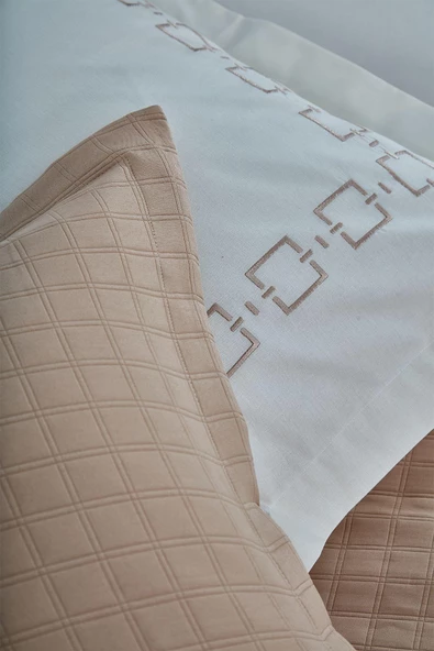 %100 Pamuk Danilo Nevresimli Pike Seti Çeyiz Seti (9 Parça) - 4