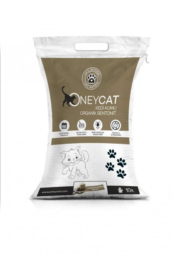 OneyCat Sabun Kokulu 10Lt. İnce Taneli Topaklanan Kedi Kumu