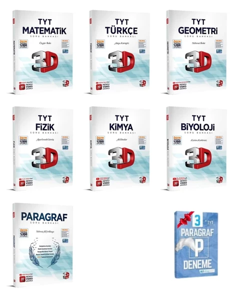 TYT Matematik Geometri Türkçe Fizik Kimya Biyoloji Paragraf Soru Bankası ürün görseli