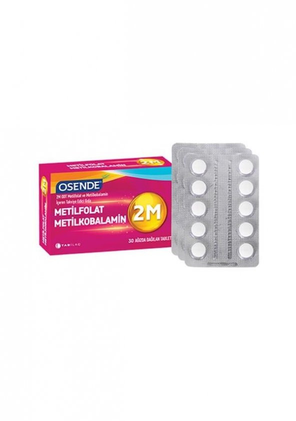 Osende 2M ODT Metilfolat & Metilkobalamin 30 Ağızda Dağılan Tablet 8680133000546