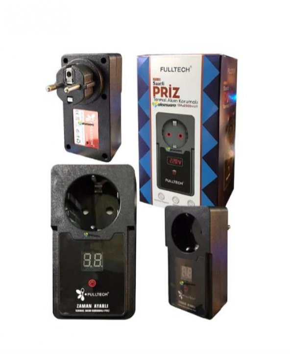 Fulltech Termal Akım Korumalı Isıya Dayanıklı Zaman Ayarlı Tekli Priz FTR-10 - 2