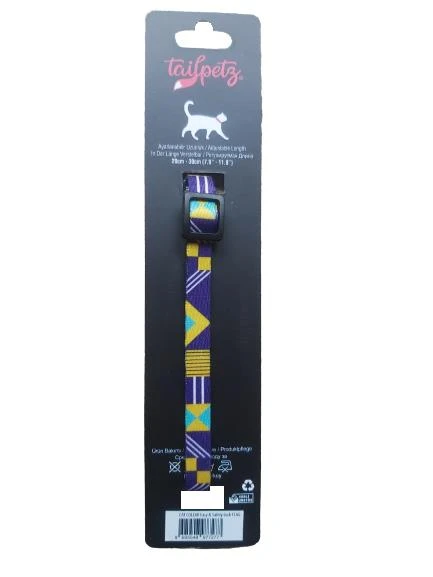 Tailpetz Cat Color Easy & Safety Lock Flag Ayarlanır Kedi Boyun Tasması - Resim 2