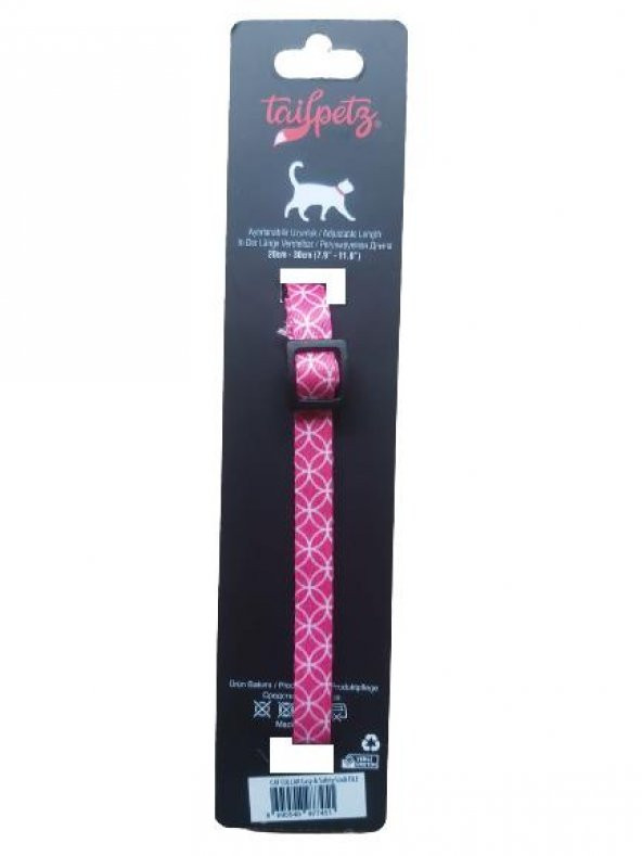Tailpetz Cat Color Easy & Safety Lock Tile Ayarlanır Kedi Boyun Tasması - 2