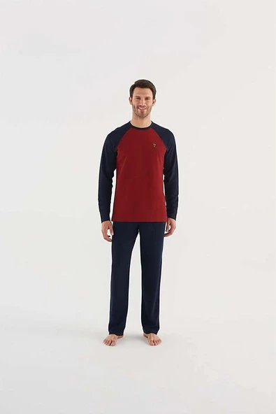 U.s Polo Assn 18633 Erkek Yuvarlak Yaka Uzun Kollu Pijama Takımı