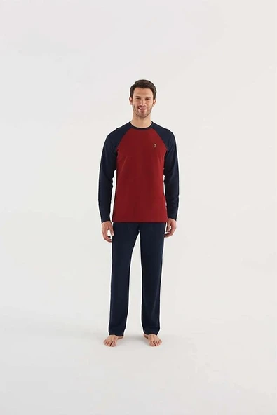 U.s Polo Assn 18633 Erkek Yuvarlak Yaka Uzun Kollu Pijama Takımı