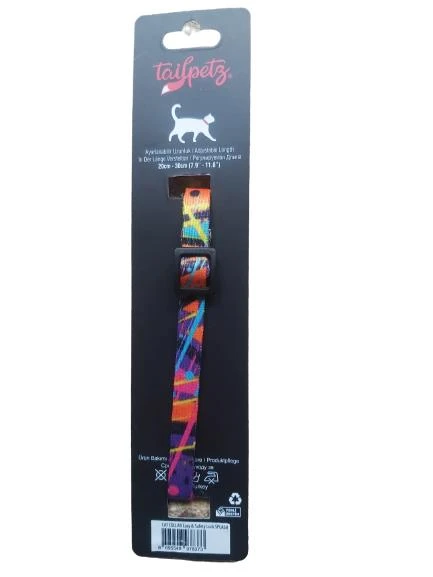 Tailpetz Cat Color Easy & Safety Lock Splash Ayarlanır Kedi Boyun Tasması - Resim 2