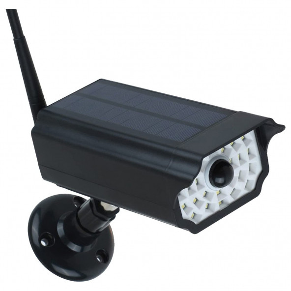 30LED Siyah Kamera Görünümlü Solar Hareket Sensörlü Bahçe Duvar Garaj Aydınlatması C49