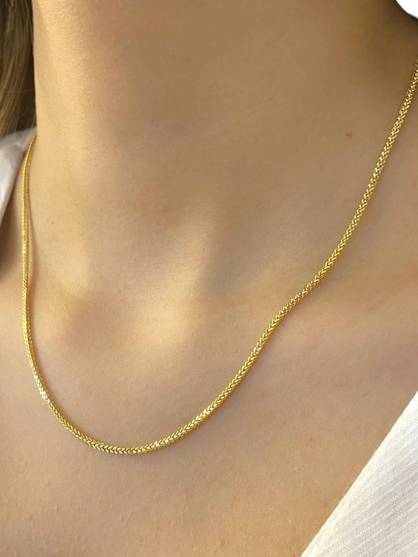 14 Ayar İtaly Kalite Tilki Kuyruğu Altın Zincir 45 cm 2,50 gr - Resim 2