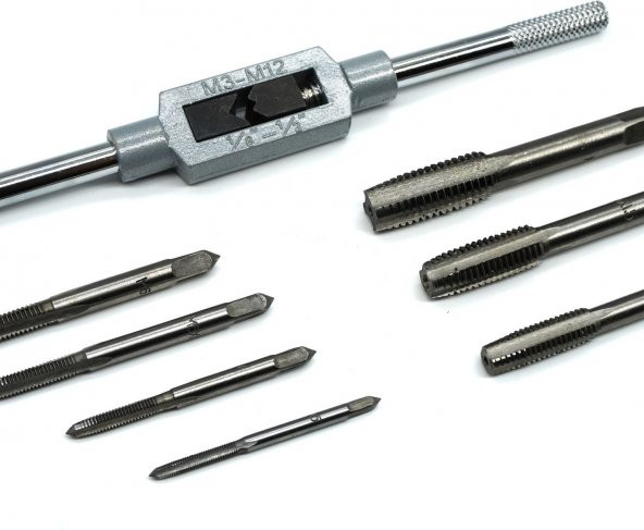 Tekli Kılavuz Seti Ve Kolu 8 Parça Kollu Kılavuz Seti Klavuz Seti Pafta Uçları - 2