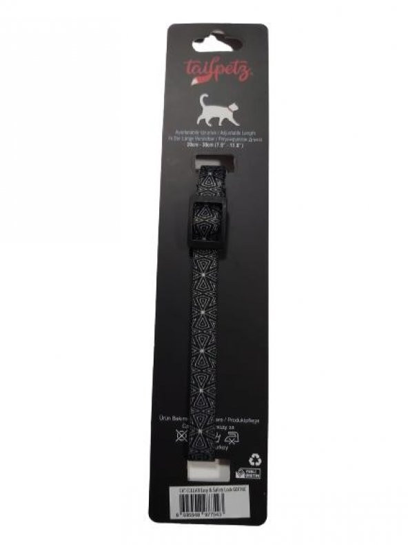 Tailpetz Cat Color Easy & Safety Lock Gothic Ayarlanır Kedi Boyun Tasması - 2