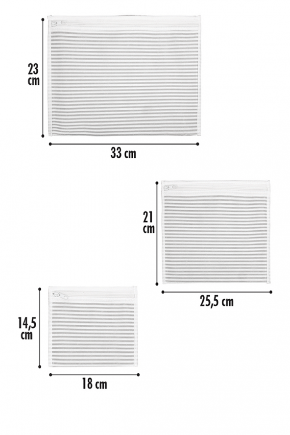 3 ADET - 6lı Valiz Düzenleyici Set- Çizgili - Resim 3