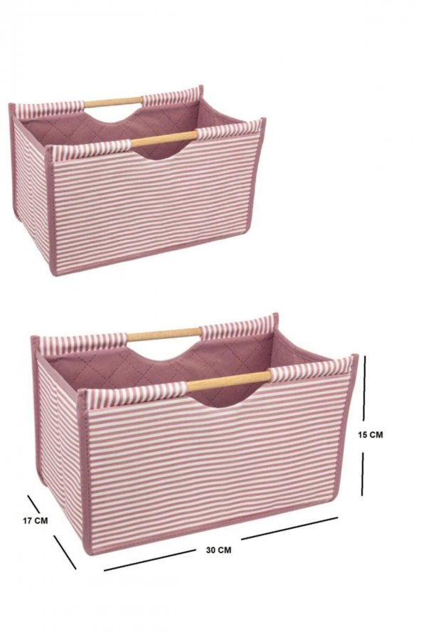 TAHTA SAPLI KUTU MİNİ 30x17x15 cm PEMBE