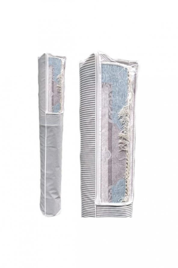 PENCERELİ HALI HURCU 4 M² | 38x170 cm | GRİ ÇİZGİLİ - Resim 2