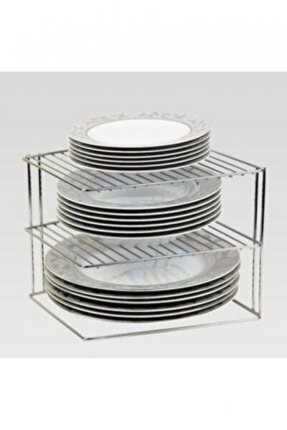 Dolap İçi Tabak Düzenleyici 3 Katlı Tabaklık Raf 2 Adet