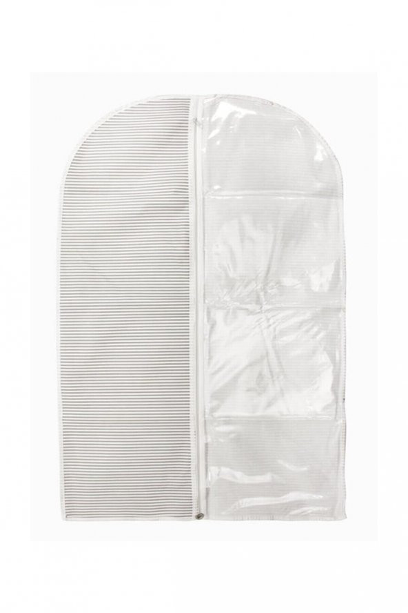 PENCERELİ ELBİSE KILIFI 60X130 GRİ ÇİZGİLİ ürün görseli 1