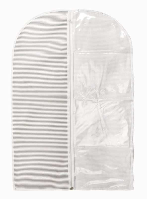 PENCERELİ ELBİSE KILIFI 60X130 GRİ ÇİZGİLİ - Resim 2